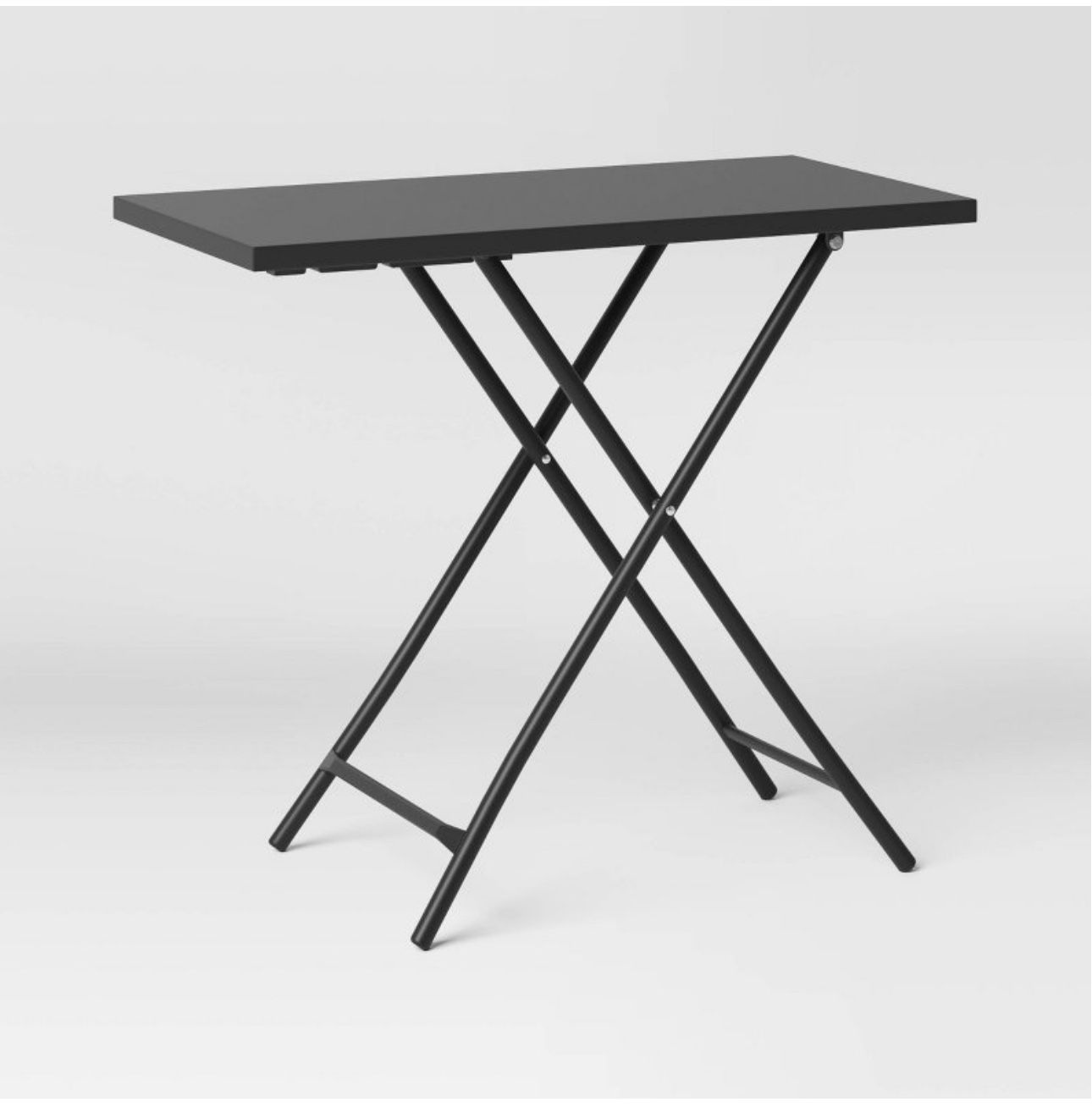 Steel Rectangle Multi-tier Folding Outdoor Portable Side Table Black - Room Essentialsâ„¢