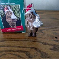 Vintage Christmas Ornament 1988 A Kiss From Santa Hershey’s Kiss Hallmark