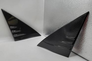 BRAND NEW 2020-2024 TESLA MODEL Y / 2017-2023 MODEL 3 A PILLAR ACCENT REAL CARBON FIBER MOLDED SIDE MIRROR