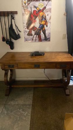 Sturdy Wood desk with 3 drawers