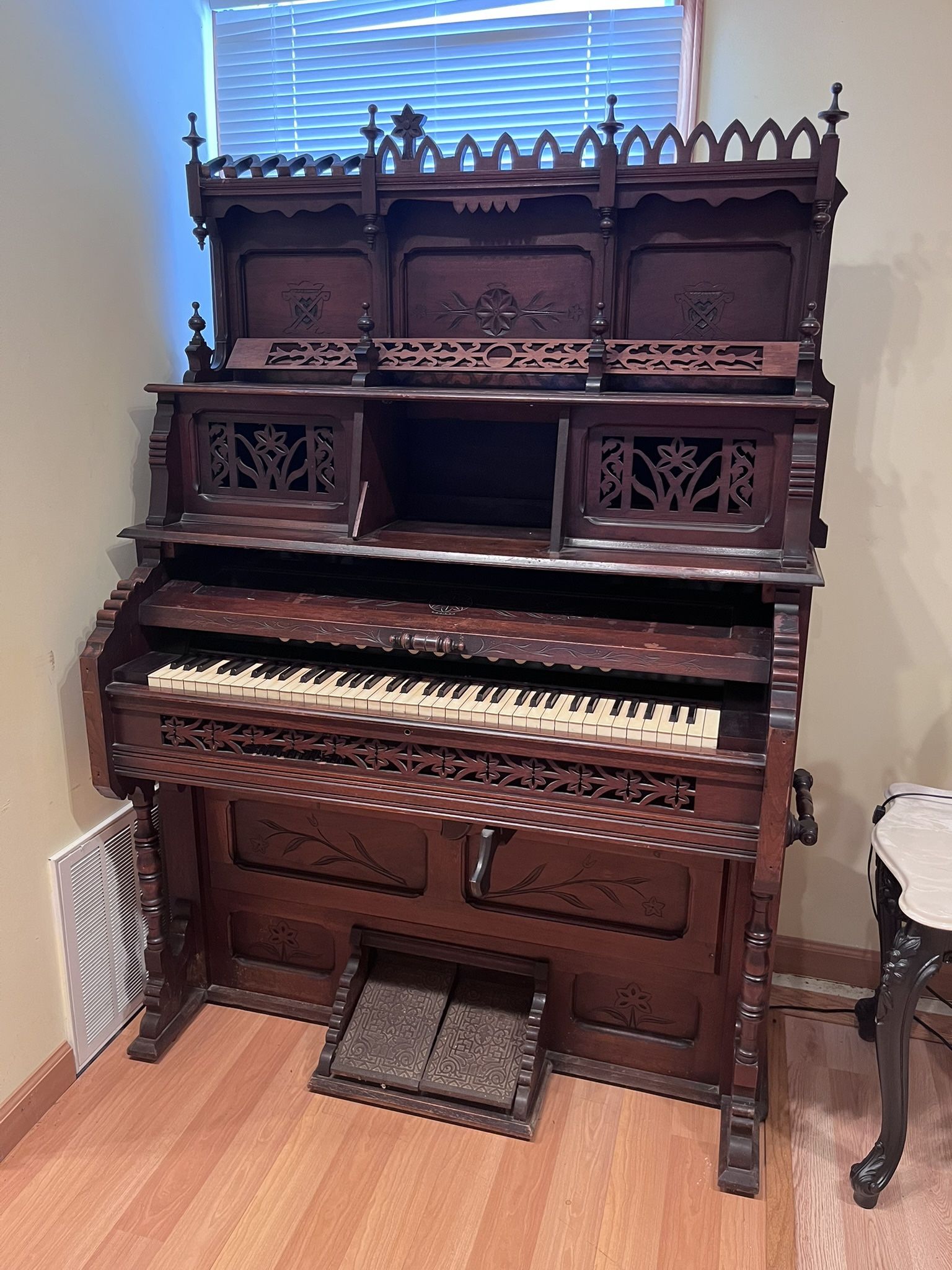 Gothic Victorian Pump Organ Film Prop Antique