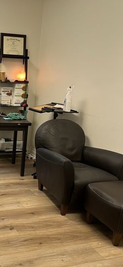 IKEA Vegan Leather Chair And Ottoman