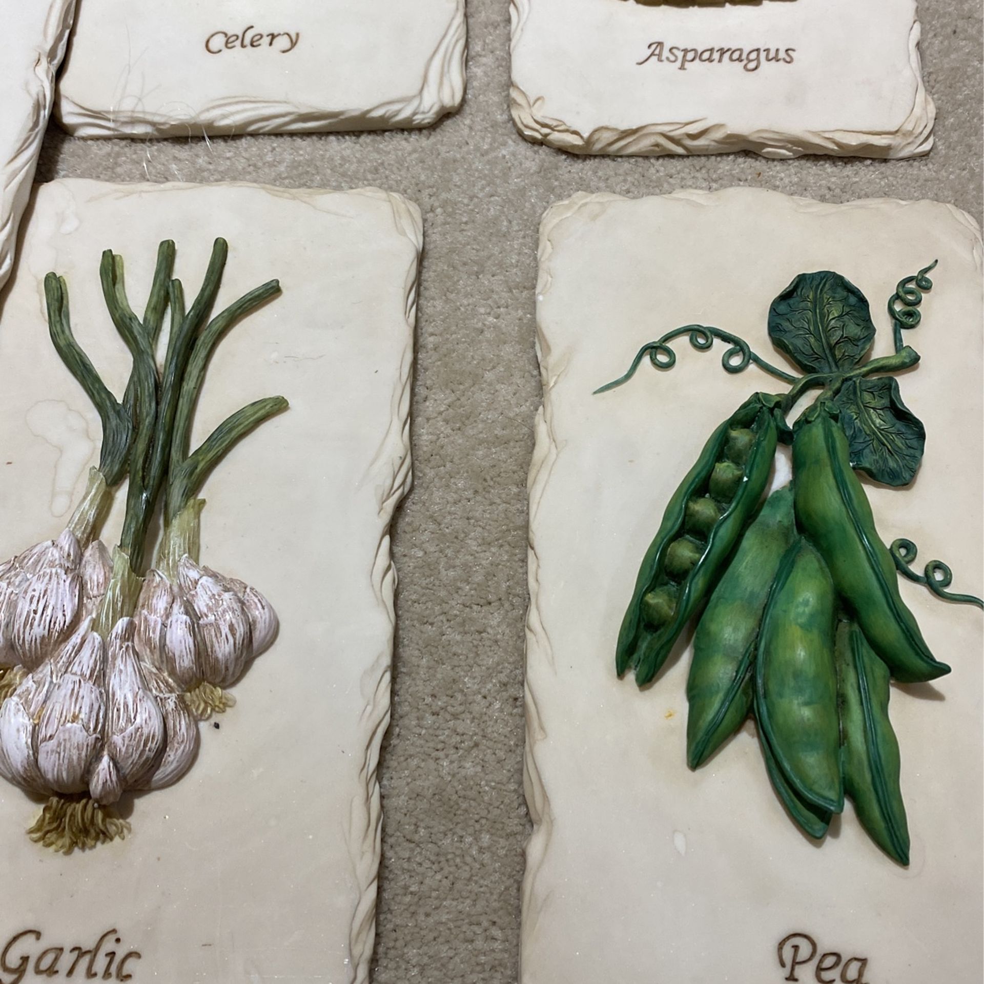 Individual Vegetable Tile Art - $10 Each
