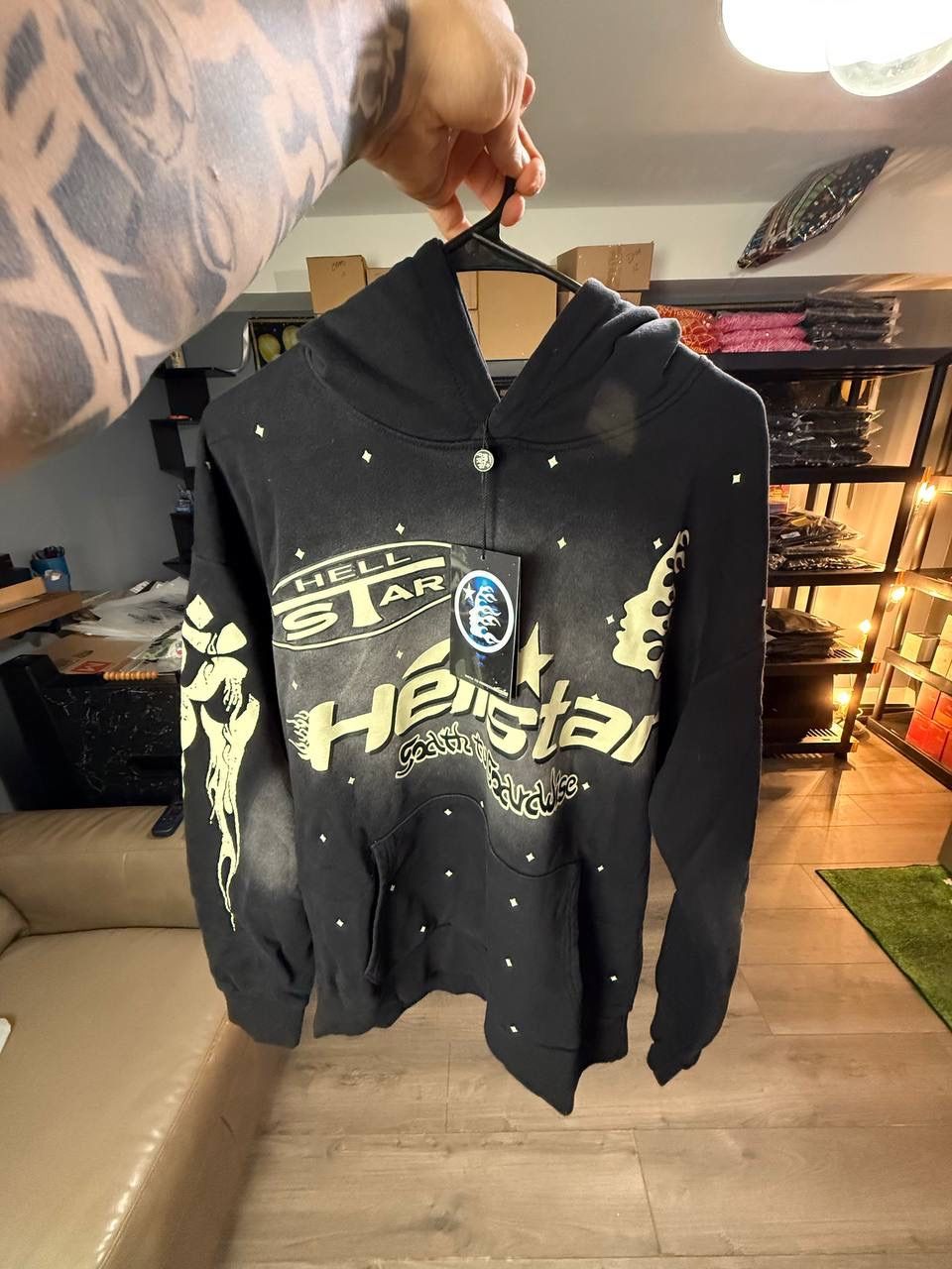 【即日配送】hellstar hoodie black racer Mサイズ Hellstar “Black” Racer Hoodie Size M