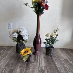 Artificial Flowers vase (set)