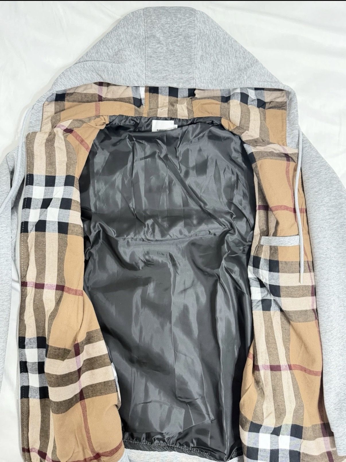 Grey Burberry Hoodie Zip Up Men’s