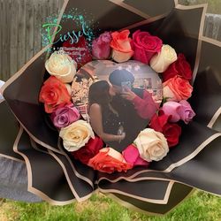 Personalized Rose Flower Bouquet Arrangement