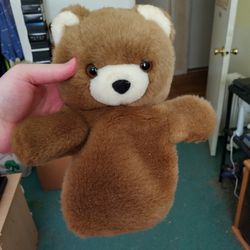 Brown teddy bear hand puppet