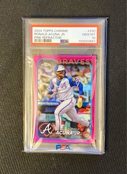 2024 Topps Chrome Ronald Acuna Jr Pink Refractor PSA 10 Pop 8