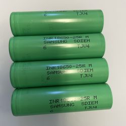 Lot of 4 - Samsung 18650 Lithium Ion Rechargable Battery 18650-25R