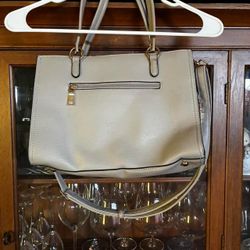 Vintage-Style Structured Taupe Tote Bag