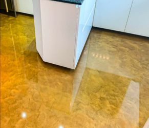 Yellow metallic flooring