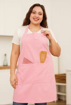 Set of 4 matching Big and Tall Plus Size Aprons Pink