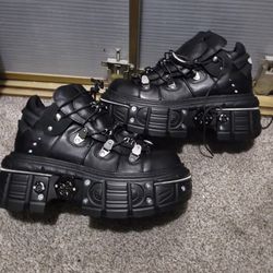 Black Platform Chunky Sneakers – Size 9.5 (Brand New in Box)