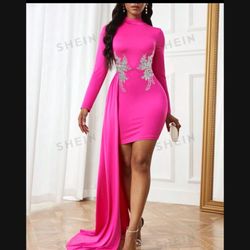 NEW - Pink Draped Dress - Sm