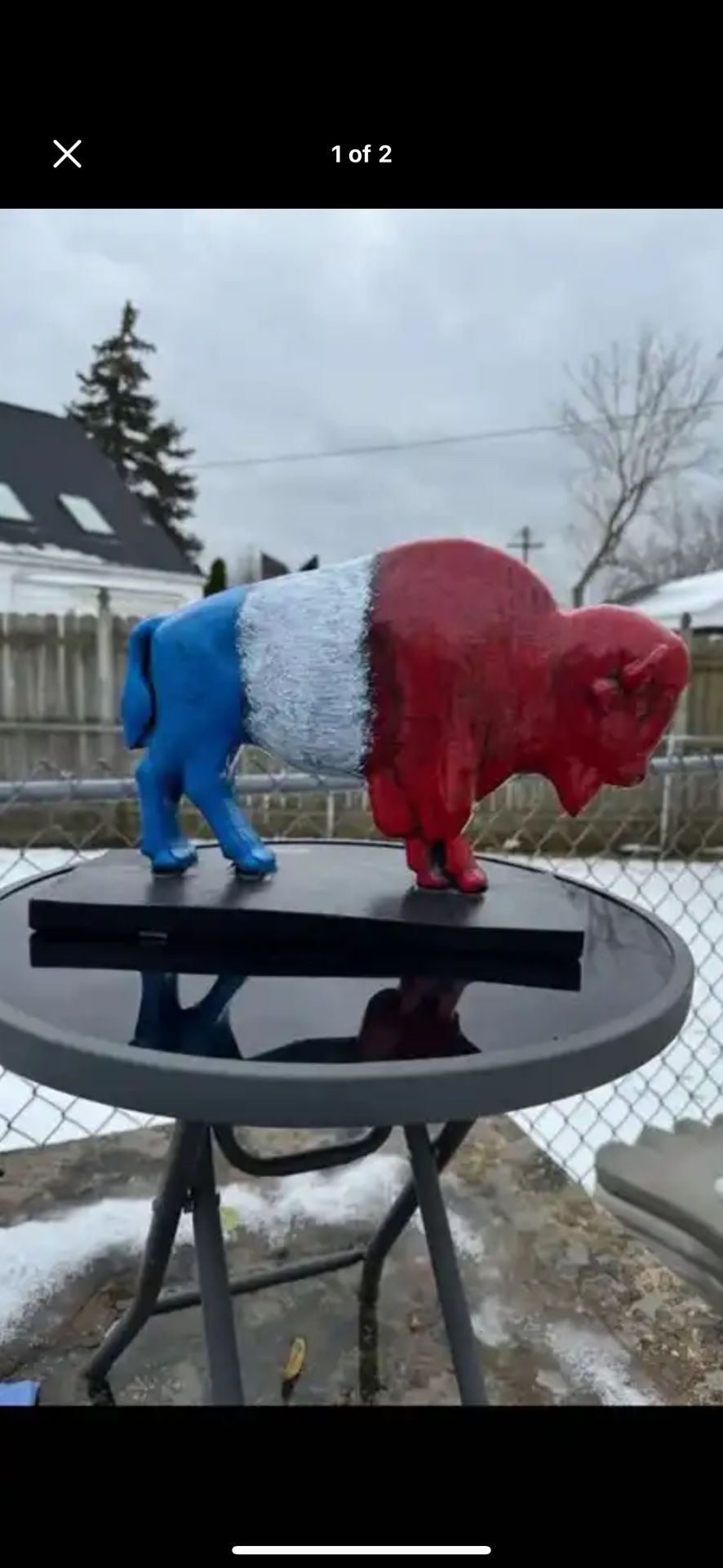 The Red White And Blue Buffalo Statue
