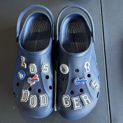Crocs, W/15 “Dodgers” Charms, Unisex, Adult, Navy Baya Clogs, Many Sizes, New W/ Tags, Great Gift !! 🎁