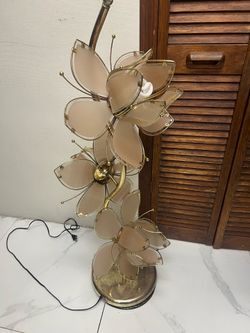 Vintage Lotus Flowers Lamp 40 inches  Tall