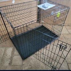 Brand New 42" Xxl Dog Crate  Up To 90 Lbs 2 Doors With Tray $80  Folding Dog Cage Animal Kennel Jaula De Mascota NEW 
