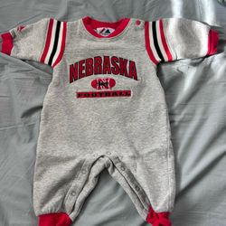 Majestic Nebraska Cornhuskers Football Baby Button Up 3-6 Months