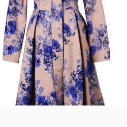 Floral Blue And Pale Pink Women’s Rain Coat