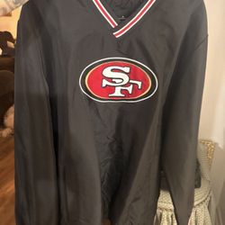 NFL SAN FRANCISCO 49ERS WINDBREAKER WITH POCKET -BLACK LARGE