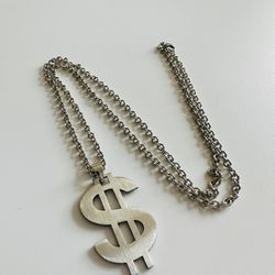 U.S. Dollar Sign Pendant Necklace Hip Hop Biker Jewelry Stainless Steel Chain 