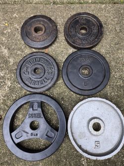 30lb Spare Mismatched 5lb Standard 1inch Weight Plates-