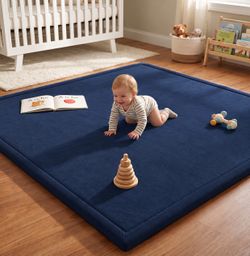 NAVY BLUE memory foam nursery play mat