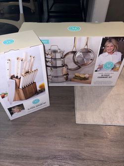 Martha Stewart Cookware & Cutlery Set Bundle
