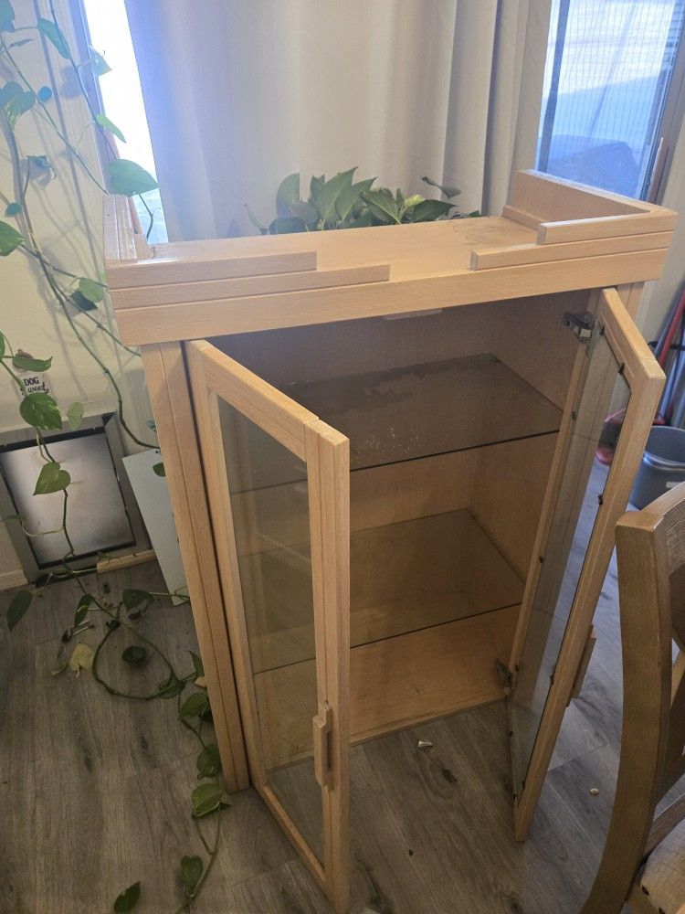 Storage Cabinet with 3 glass shelves