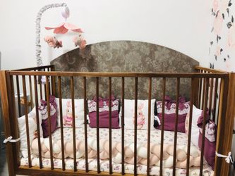 Custom made bad(crib) for baby. Real wood. High quality. Like brand new.