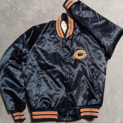 Vintage Chalk Line Men's Size Medium Chicago Bears Coat Jacket Satin Full Button Caleb Payton