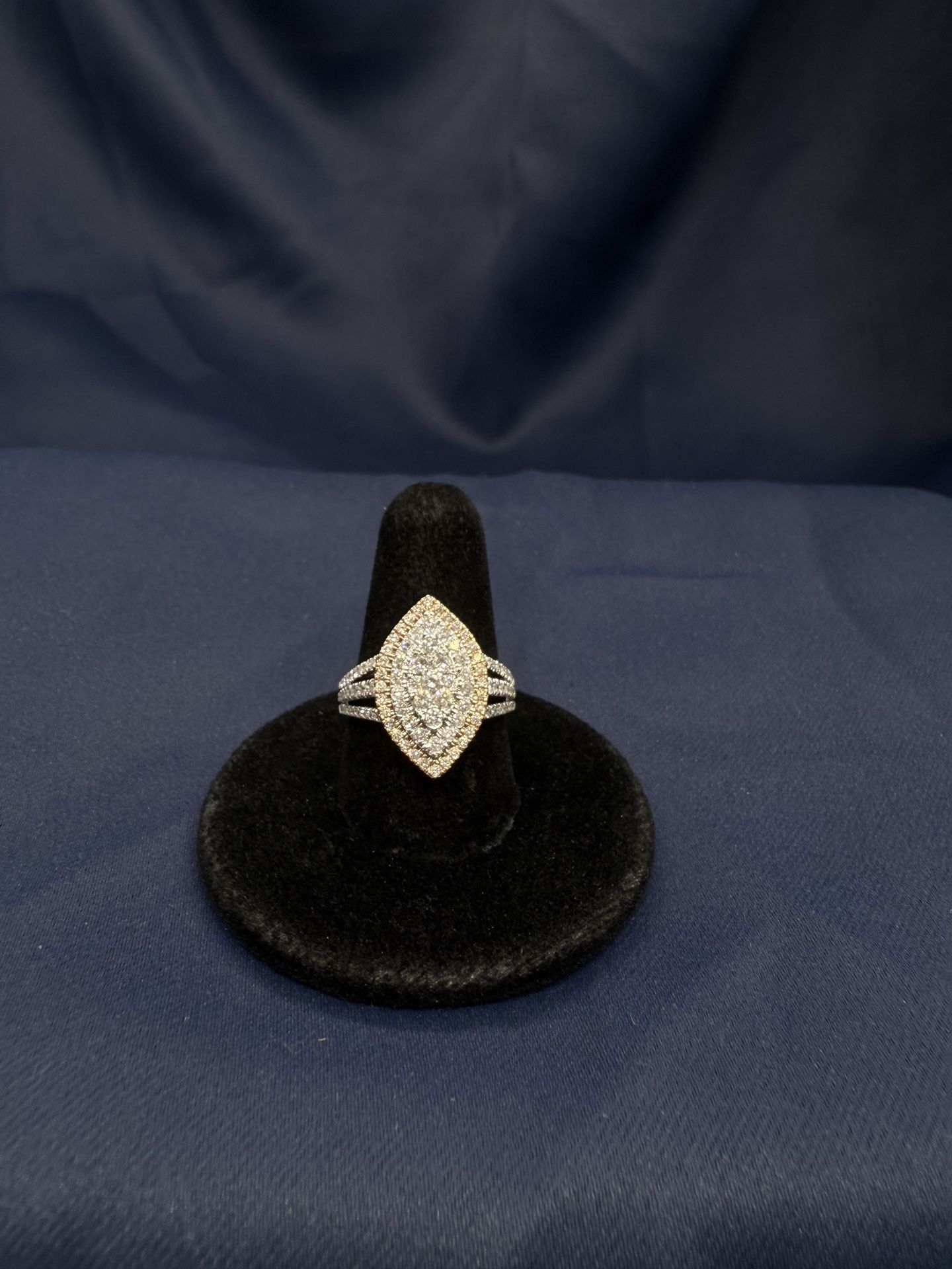 10K2T Marquise Cluster Diamond Ring