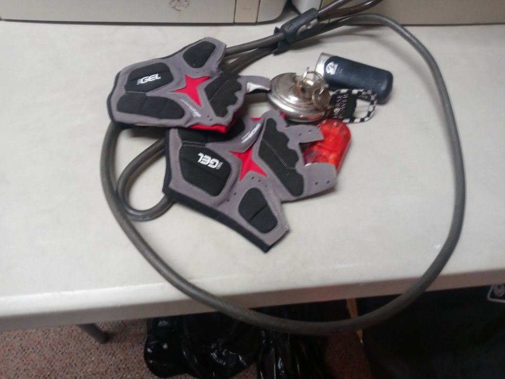 Bike Lock Gloves And Bike Lights