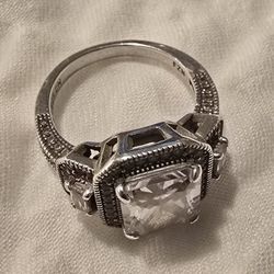 3 CT Sterling Silver Cubic Zirconia Halo Ring