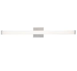 36 in. Integrated LED Brushed Nickel Bathroom Vanity Light Fixture with Rectangular Acrylic Shade
