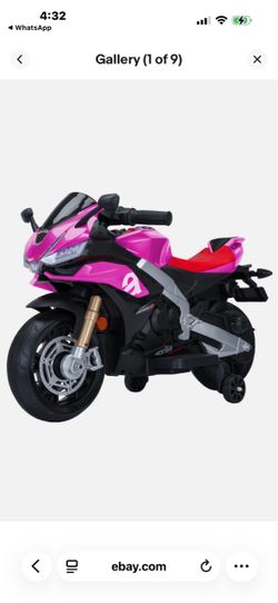 Aprilia 12V Kids Electric Motorcycle Ride on Toy w/ Remote Training Wheels Pink