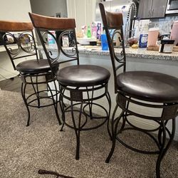3 Vintage Bar Stools 