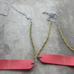 Swing Sets (x2) with 60 Inch Anti-Rust Chains Thermoplastic Coated, Support 660lb