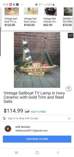 Sailboat lamp Thumbnail
