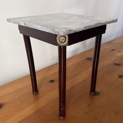 Small Empire Style Marble Top Plant Stand / Accent Table - 12x12x14 ½”  