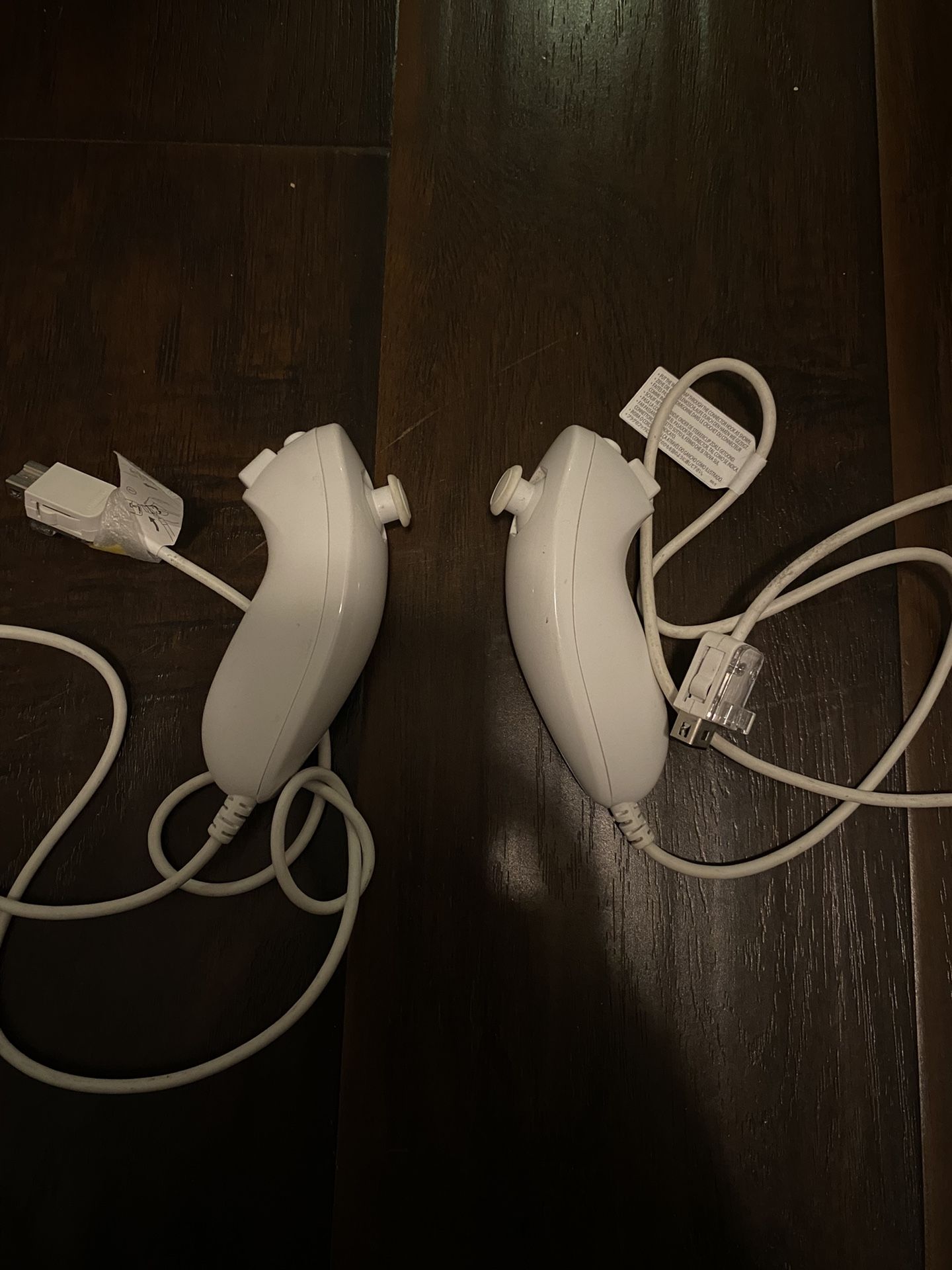 2x Official Wii Nunchuck White Remote Nintendo Motion Wii U OEM Controller