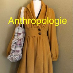 Brand new, never worn! $348 @ Anthropologie Plenty by Tracy Reese Ruched Marigold Coat. Fall Autumn jacket. Dress coat. Wedding.