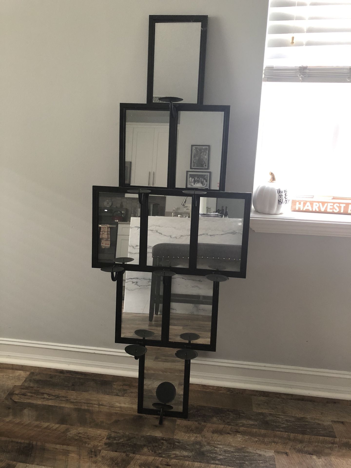 3- 9 tier decorative wrought iron/mirror candle holder