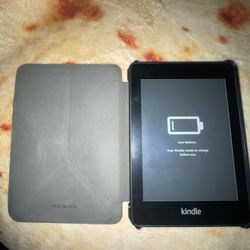 Amazon Kindle PQ94WIF Paperwhite 10th Generation 8GB eReader Tablet with blue case 