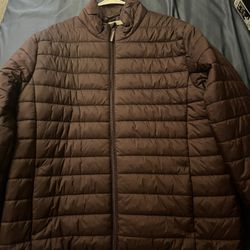Burgundy Puffer Jacket 