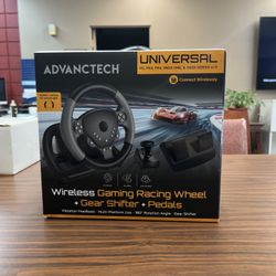 ADVANCTECH Wireless Racing Wheel w/ Pedals & Shifter – Brand New