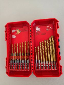 2 Milwaukee Shockwave impact duty titanium twist drill bit sets both 23 piece