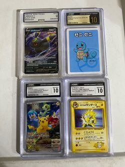 Pokemon Graded Card Lot - 3x CGC 10 (Jolteon, Pikachu, Squirtle) & AGS 9 Umbreon
